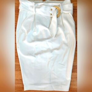 Bebe White Gold Belt Pencil Skirt EUC Size 0 XS